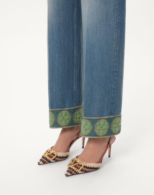 Valentino PUMPS VLOGO SIGNATURE CON CORREA TRASERA BORDADO DE CROCHET Y TACÓN DE 80MM Oferta especial de fábrica