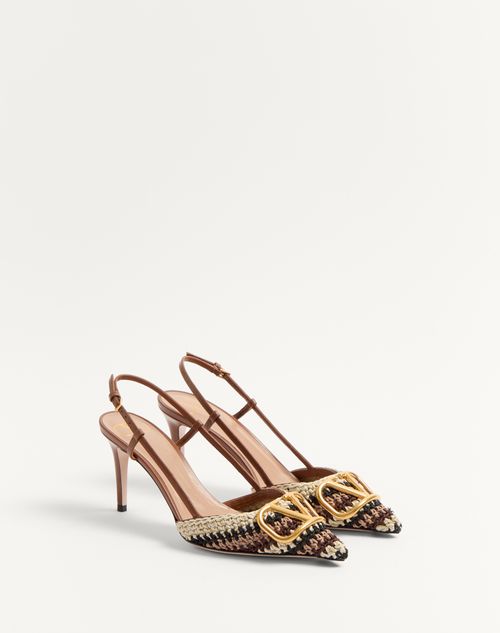 Valentino PUMPS VLOGO SIGNATURE CON CORREA TRASERA BORDADO DE CROCHET Y TACÓN DE 80MM Oferta especial de fábrica