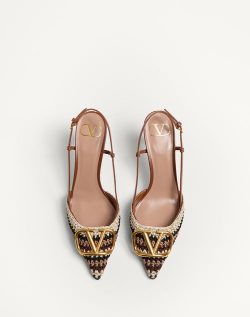 Valentino PUMPS VLOGO SIGNATURE CON CORREA TRASERA BORDADO DE CROCHET Y TACÓN DE 80MM Oferta especial de fábrica