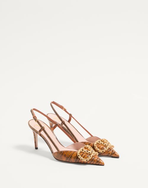 Valentino ZAPATO DE TEJUS CON CORREA TRASERA VLOGO SIGNATURE Y TACÓN DE 80 MM Envío internacional gratuito