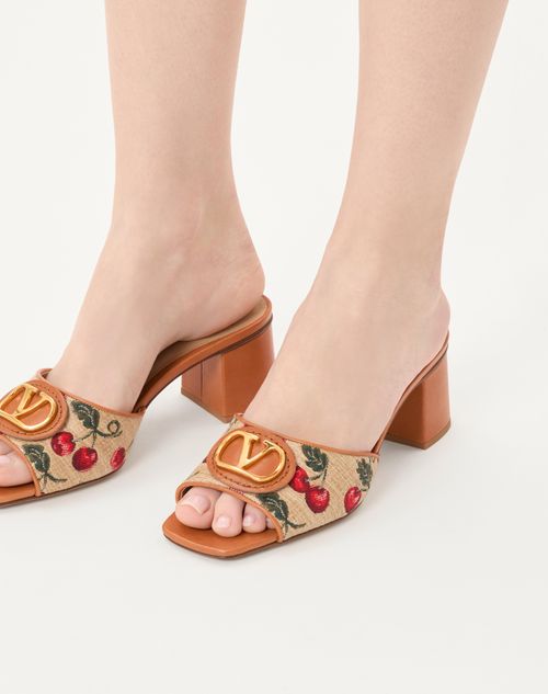 Valentino SANDALIA SIN TALÓN VLOGO SIGNATURE CHERRYFIC CON TACÓN DE 60 MM Tienda de fábrica