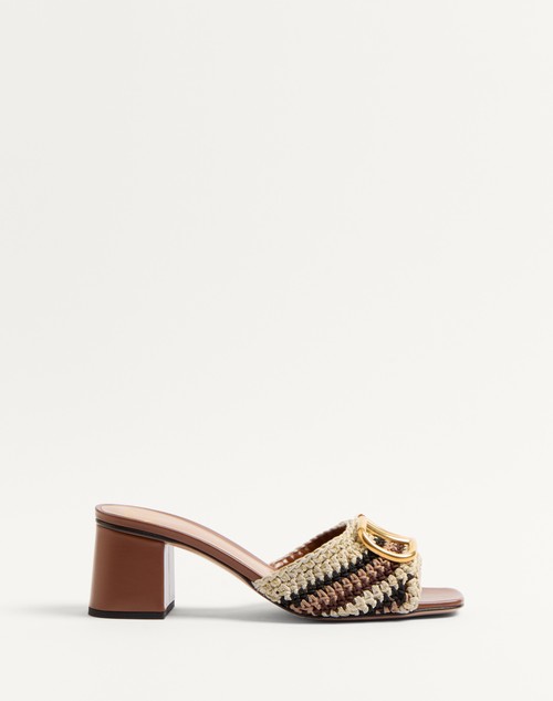 Valentino SANDALIA SIN TALÓN VLOGO SIGNATURE CON BORDADO DE CROCHET Y TACÓN DE 60 MM