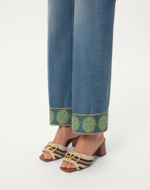 Valentino SANDALIA SIN TALÓN VLOGO SIGNATURE CON BORDADO DE CROCHET Y TACÓN DE 60 MM Descuentos del mes