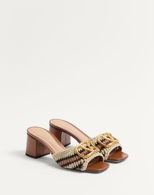 Valentino SANDALIA SIN TALÓN VLOGO SIGNATURE CON BORDADO DE CROCHET Y TACÓN DE 60 MM Descuentos del mes