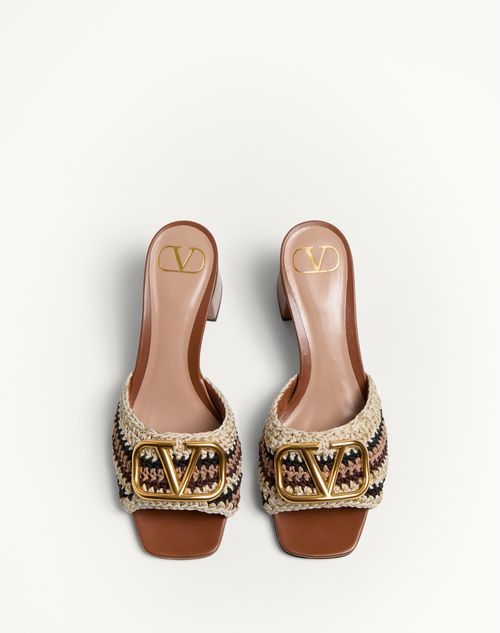 Valentino SANDALIA SIN TALÓN VLOGO SIGNATURE CON BORDADO DE CROCHET Y TACÓN DE 60 MM Descuentos del mes