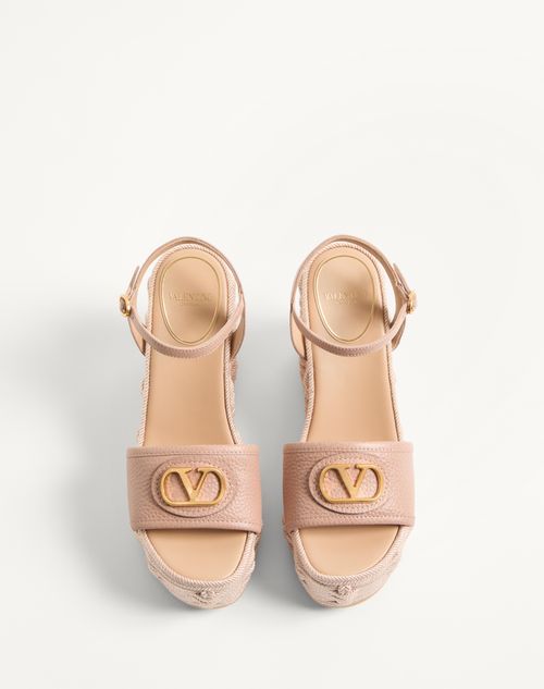 Valentino SANDALIAS CON TACÓN EN CUÑA DE 120 MM CON EL VLOGO SIGNATURE EN CUERO GRANULADO DE BECERRO Grandes ahorros
