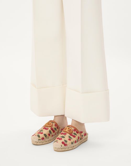 Valentino ZAPATOS BAJOS SIN TALÓN CON VLOGO SIGNATURE CON MOTIVO CHERRYFIC DE 25 MM Rebajas de fin de temporada