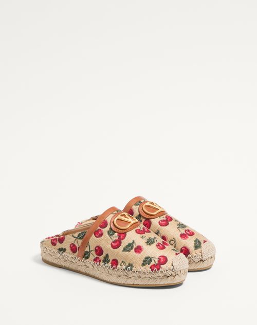 Valentino ZAPATOS BAJOS SIN TALÓN CON VLOGO SIGNATURE CON MOTIVO CHERRYFIC DE 25 MM Rebajas de fin de temporada
