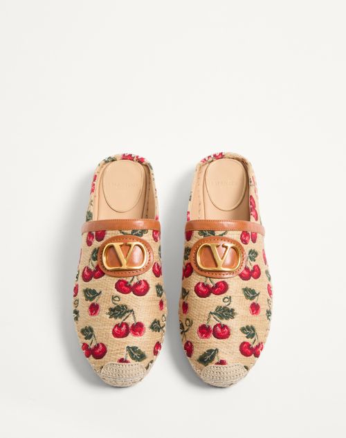 Valentino ZAPATOS BAJOS SIN TALÓN CON VLOGO SIGNATURE CON MOTIVO CHERRYFIC DE 25 MM Rebajas de fin de temporada