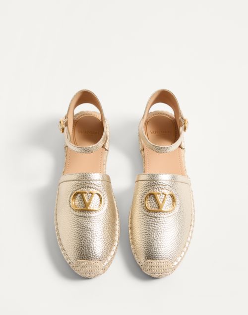 Valentino BALLERINA VLOGO SIGNATURE DE CUERO DE BECERRO GRANEADO Y LAMINADO CON TACÓN DE 25 MM Precio ultrabajo
