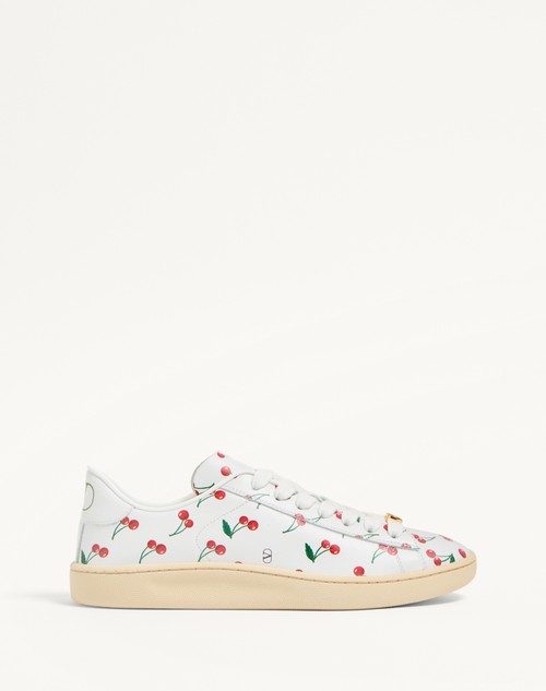 Valentino ZAPATILLA ROYCO DE CUERO NAPA DE BECERRO CON MOTIVO CHERRYFIC