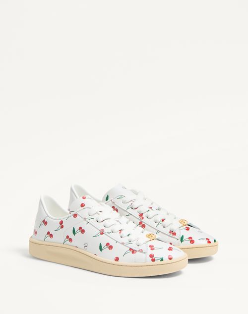 Valentino ZAPATILLA ROYCO DE CUERO NAPA DE BECERRO CON MOTIVO CHERRYFIC Outlet