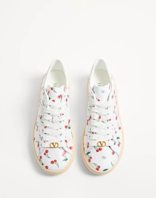 Valentino ZAPATILLA ROYCO DE CUERO NAPA DE BECERRO CON MOTIVO CHERRYFIC Outlet