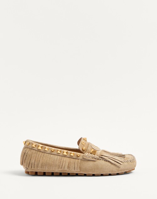 Valentino MOCASINES PLASTER CASTER DRIVER DE GAMUZA CON FLECOS