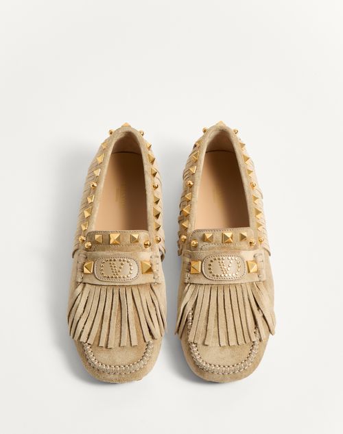 Valentino MOCASINES PLASTER CASTER DRIVER DE GAMUZA CON FLECOS Ventas relámpago