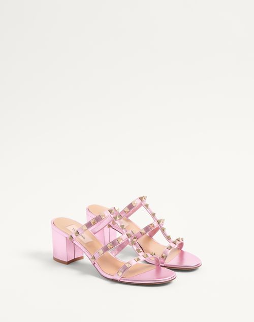Valentino SANDALIA SIN TALÓN ROCKSTUD DE CUERO NAPA LAMINADO CON TACÓN DE 60 MM Tienda