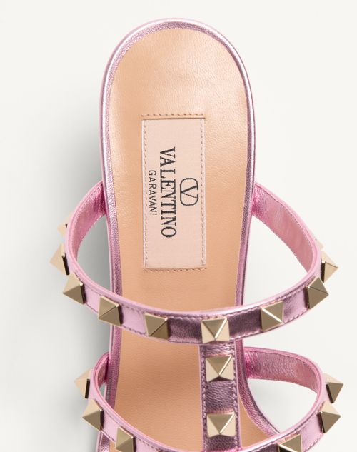Valentino SANDALIA SIN TALÓN ROCKSTUD DE CUERO NAPA LAMINADO CON TACÓN DE 60 MM Tienda