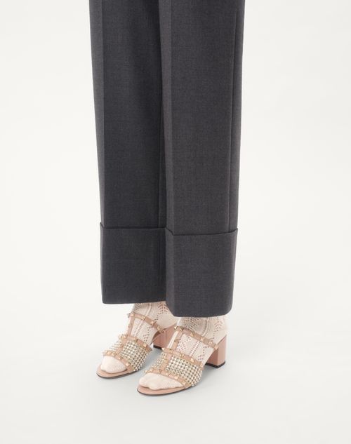 Valentino SANDALIA SIN TALÓN ROCKSTUD DE CUERO DE BECERRO CON ESTRÁS Y TACÓN DE 60 MM Liquidación