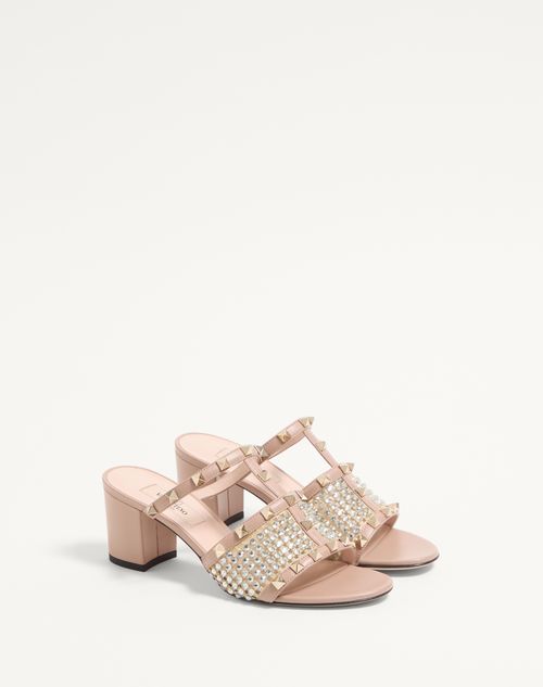 Valentino SANDALIA SIN TALÓN ROCKSTUD DE CUERO DE BECERRO CON ESTRÁS Y TACÓN DE 60 MM Liquidación