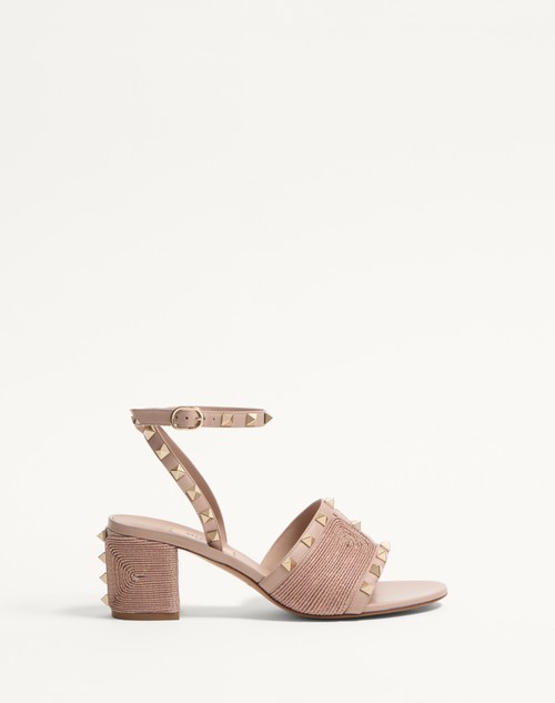 Valentino SANDALIA ROCKSTUD DE CUERO DE BECERRO CON BORDADO CORNELY Y TACÓN DE 60 MM Rebajas online