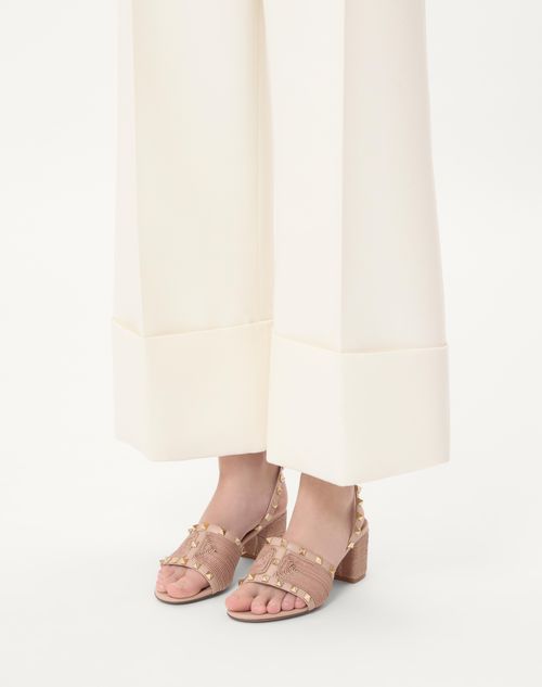 Valentino SANDALIA ROCKSTUD DE CUERO DE BECERRO CON BORDADO CORNELY Y TACÓN DE 60 MM Rebajas online