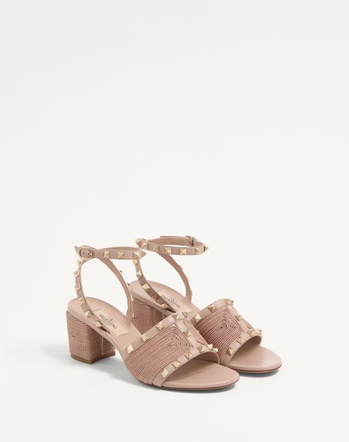 Valentino SANDALIA ROCKSTUD DE CUERO DE BECERRO CON BORDADO CORNELY Y TACÓN DE 60 MM Rebajas online