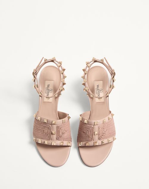 Valentino SANDALIA ROCKSTUD DE CUERO DE BECERRO CON BORDADO CORNELY Y TACÓN DE 60 MM Rebajas online