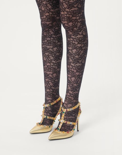 Valentino ZAPATO ROCKSTUD DE CUERO NAPA LAMINADO CON CABUJONES Y CRISTALES Y TACÓN DE 100 MM Precio de fábrica