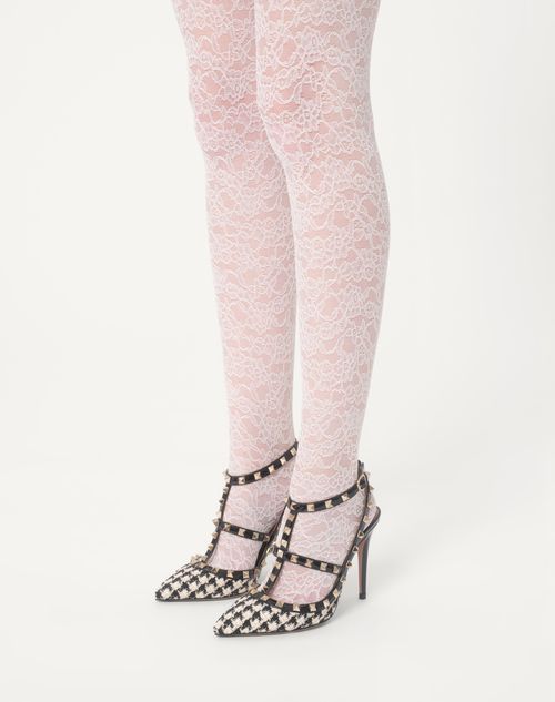 Valentino ZAPATO ROCKSTUD DE TEJIDO PIED-DE-POULE CON TACÓN DE 100 MM Promoción por tiempo limitado