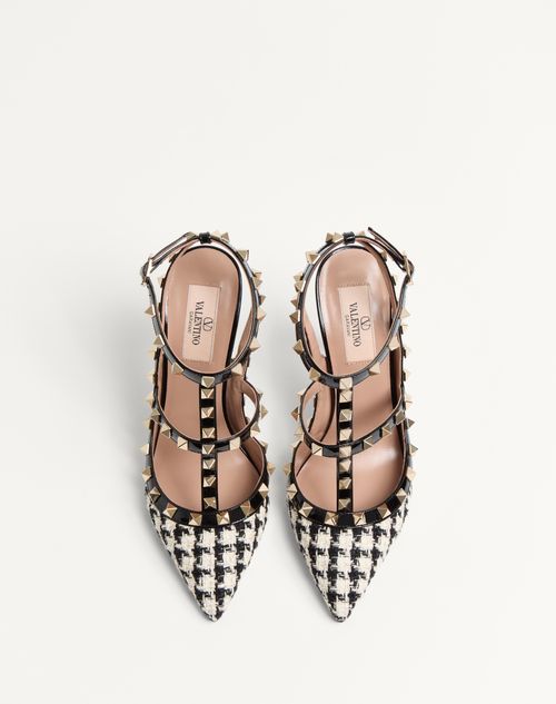 Valentino ZAPATO ROCKSTUD DE TEJIDO PIED-DE-POULE CON TACÓN DE 100 MM Promoción por tiempo limitado