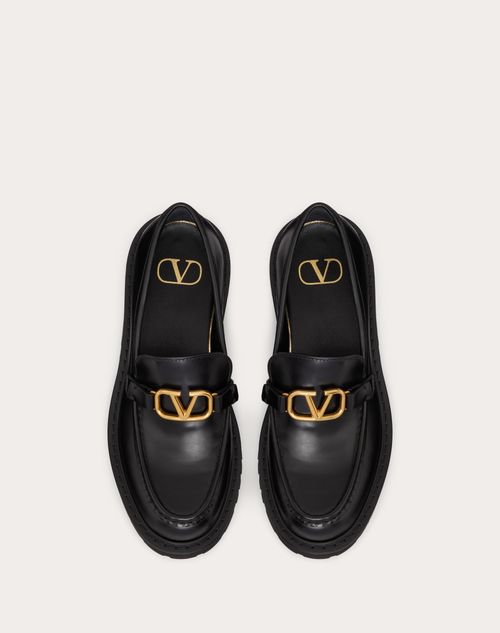 Valentino MOCASINES DE CUERO DE BECERRO CON EL VLOGO SIGNATURE Superdescuento