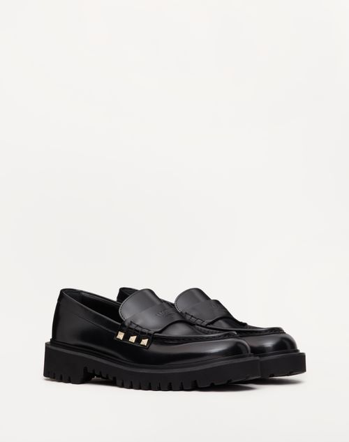 Valentino MOCASÍN ROCKSTUD DE CUERO DE BECERRO Grandes descuentos