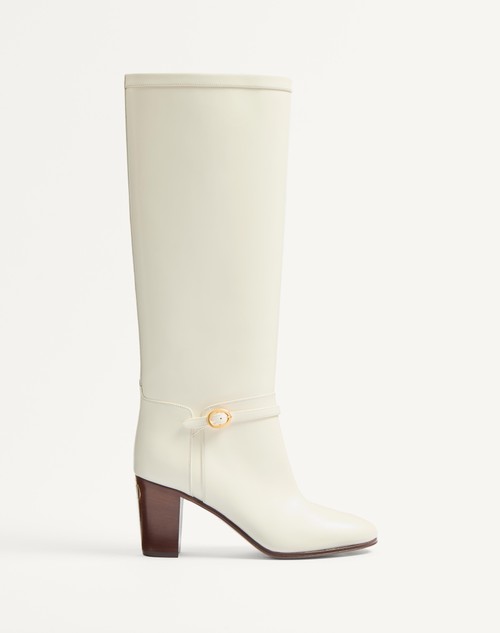 Valentino BOTAS PATTIE DE CUERO DE BECERRO Y TACÓN DE 75 MM Tienda de fábrica