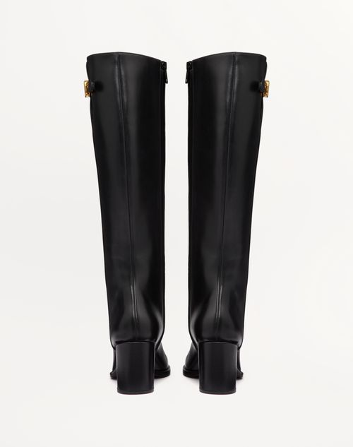 Valentino BOTA DE CUERO DE BECERRO CON EL VLOGO SIGNATURE Y CON TACÓN DE 70 MM Precios de Black Friday
