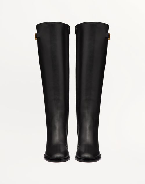 Valentino BOTA DE CUERO DE BECERRO CON EL VLOGO SIGNATURE Y CON TACÓN DE 70 MM Precios de Black Friday