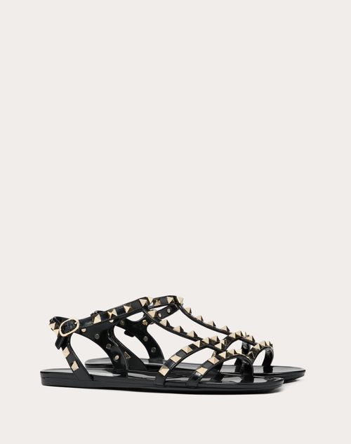 Valentino SANDALIAS PLANAS ROCKSTUD DE GOMA Última moda