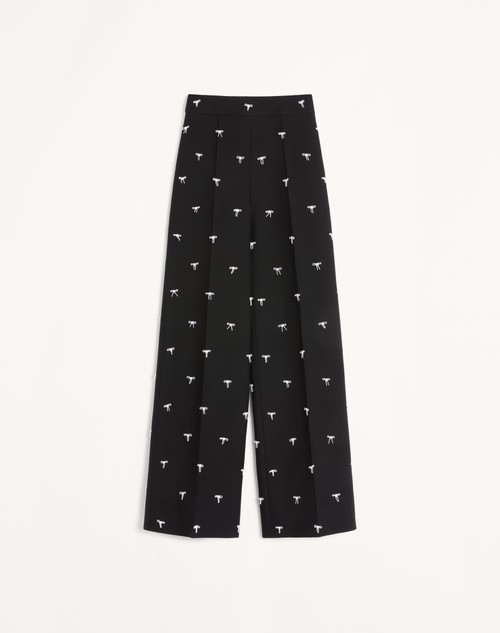 Valentino PANTALÓN DE CREPE COUTURE BORDADO
