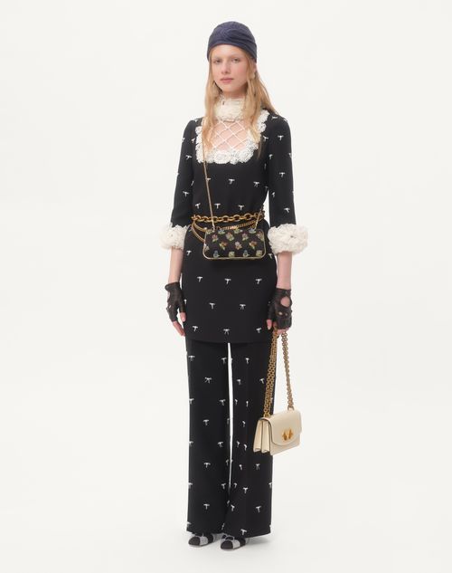 Valentino PANTALÓN DE CREPE COUTURE BORDADO Rebajas baratas