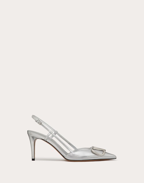 Valentino ZAPATO DE CUERO NAPA LAMINADO CON CORREA TRASERA VLOGO SIGNATURE Y TACÓN DE 80 MM