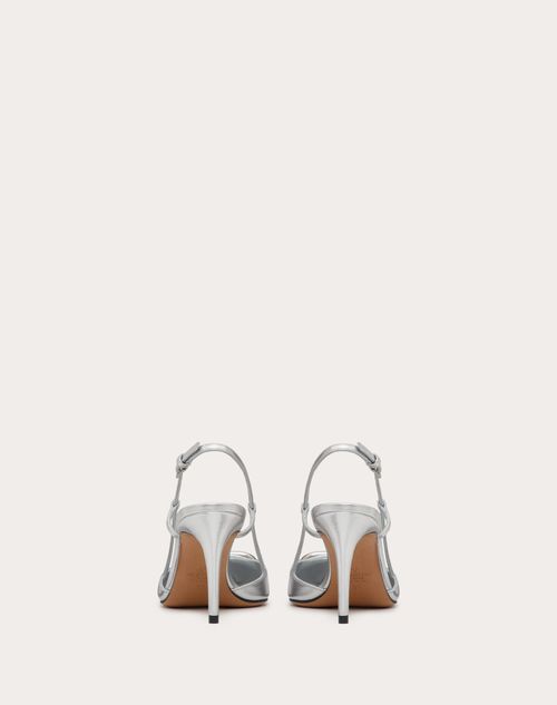 Valentino ZAPATO DE CUERO NAPA LAMINADO CON CORREA TRASERA VLOGO SIGNATURE Y TACÓN DE 80 MM Rebajas online