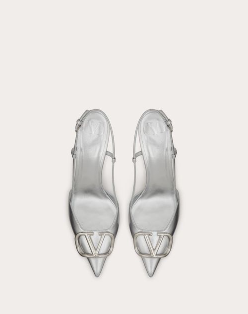 Valentino ZAPATO DE CUERO NAPA LAMINADO CON CORREA TRASERA VLOGO SIGNATURE Y TACÓN DE 80 MM Rebajas online
