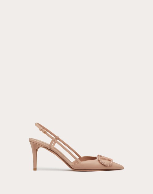 Valentino ZAPATO DE CUERO DE BECERRO CON CORREA TRASERA VLOGO SIGNATURE Y TACÓN DE 80 MM Oferta especial