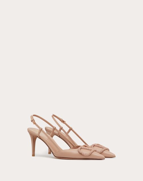 Valentino ZAPATO DE CUERO DE BECERRO CON CORREA TRASERA VLOGO SIGNATURE Y TACÓN DE 80 MM Oferta especial