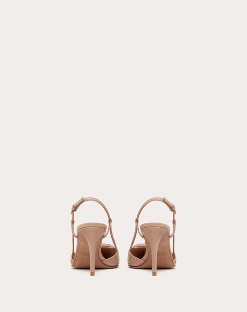 Valentino ZAPATO DE CUERO DE BECERRO CON CORREA TRASERA VLOGO SIGNATURE Y TACÓN DE 80 MM Oferta especial