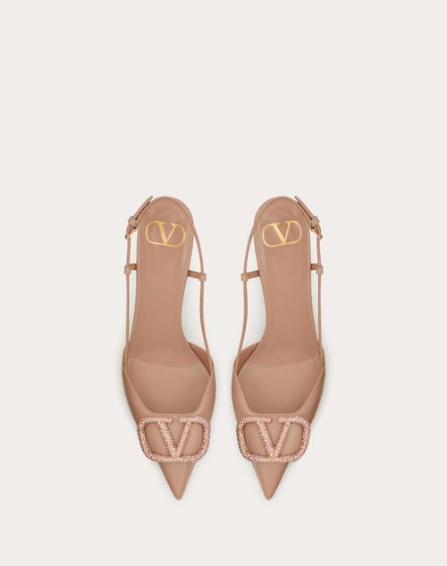Valentino ZAPATO DE CUERO DE BECERRO CON CORREA TRASERA VLOGO SIGNATURE Y TACÓN DE 80 MM Oferta especial