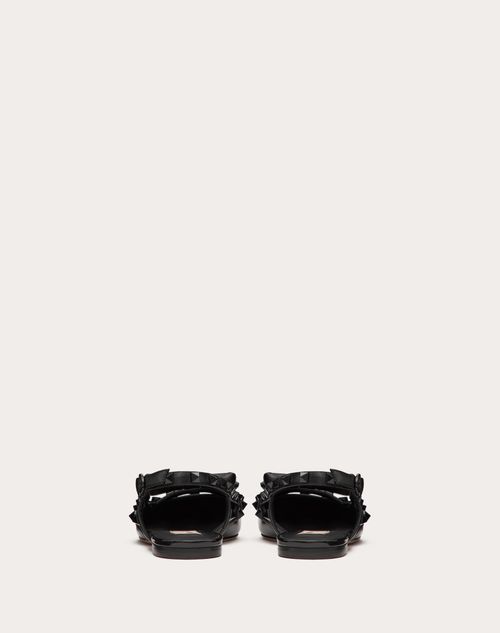 Valentino BALLERINAS ROCKSTUD DE CHAROL CON MOÑO Y CORREAS TRASERAS Y STUDS TONO SOBRE TONO Últimos 3 días
