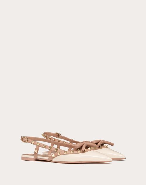 Valentino BALLERINAS ROCKSTUD DE CHAROL CON MOÑO Y CORREAS TRASERAS ÚLTIMAS EDICIONES
