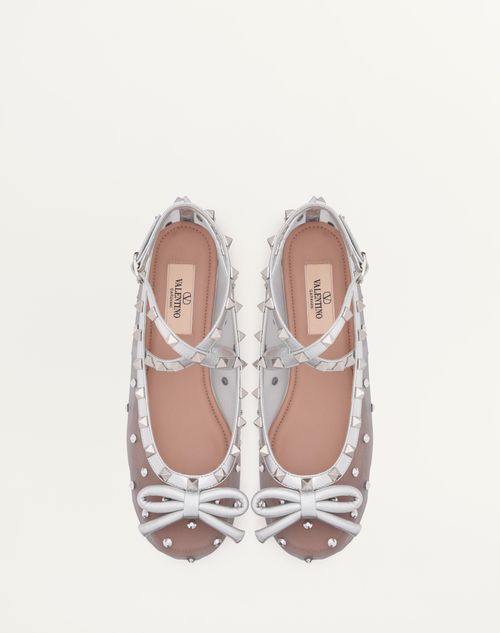 Valentino BALLERINA ROCKSTUD DE MALLA CON CRISTALES Precio de fábrica