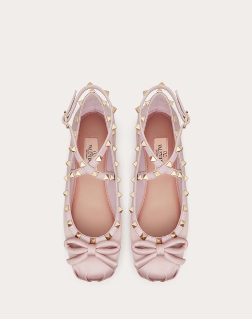 Valentino BALLERINA ROCKSTUD DE SATÉN Oferta especial de fábrica