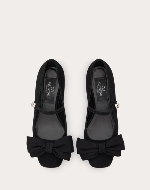 Valentino BALLERINA VALENTINO GARAVANI BOWJANE MARY-JANE DE TELA DE CREPÉ CON TACÓN DE 20 MM Descuentos del mes